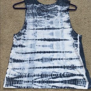blue and white tie dye tank